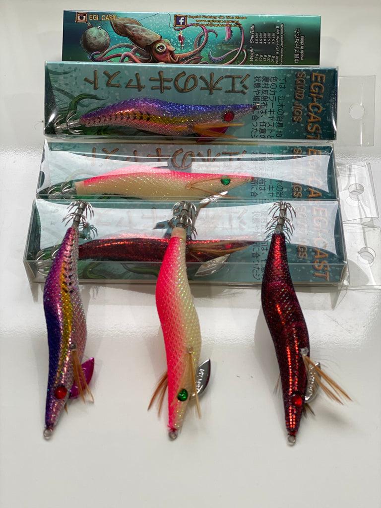 3 X EGI-CAST SQUID JIGS IN SIZE 3.0 FREE DELIVERY